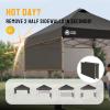 imageCROWN SHADES 10x10 Pop up Canopy Tent Instant Canopy with 150D Silver Coated Fabric Including 2 Half Sidewalls 4 Ropes 8 Stakes 4 Weight Bags STO N Go Bag WhiteBlack