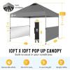 imageCROWN SHADES 10x10 Pop up Canopy Tent Instant Canopy with 150D Silver Coated Fabric Including 2 Half Sidewalls 4 Ropes 8 Stakes 4 Weight Bags STO N Go Bag WhiteGray