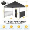 imageCROWN SHADES 10x10 Pop up Canopy Tent Instant Canopy with 150D Silver Coated Fabric Including 2 Half Sidewalls 4 Ropes 8 Stakes 4 Weight Bags STO N Go Bag WhiteBlack
