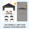 imageCROWN SHADES 10x10 Pop up Canopy Tent Instant Canopy with 150D Silver Coated Fabric Including 2 Half Sidewalls 4 Ropes 8 Stakes 4 Weight Bags STO N Go Bag WhiteBlack