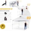 imageCROWN SHADES 10x10 Pop up Canopy Tent Instant Canopy with 150D Silver Coated Fabric Including 2 Half Sidewalls 4 Ropes 8 Stakes 4 Weight Bags STO N Go Bag WhiteWhite