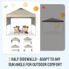 imageCROWN SHADES 10x10 Pop up Canopy Tent Instant Canopy with 150D Silver Coated Fabric Including 2 Half Sidewalls 4 Ropes 8 Stakes 4 Weight Bags STO N Go Bag WhiteBeige