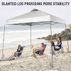 imageCROWN SHADES 9x9 Pop Up Canopy Tent Slanted Legs for Added Stability  Beach Tent Sun Shelter for Outdoor Shades  Canopy with 11x11 Base with Carry Bag WhiteWhite