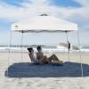 imageCROWN SHADES 9x9 Pop Up Canopy Tent Slanted Legs for Added Stability  Beach Tent Sun Shelter for Outdoor Shades  Canopy with 11x11 Base with Carry Bag WhiteWhite