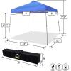 imageCROWN SHADES 9x9 Pop Up Canopy Tent Slanted Legs for Added Stability  Beach Tent Sun Shelter for Outdoor Shades  Canopy with 11x11 Base with Carry Bag WhiteBlue