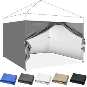 imageCROWN SHADES 10x10 Canopy Sidewalls 4pck  Canopy Walls 10x10 Sidewalls for Canopy  Canopy Cover Canopy Accessories GreyGray