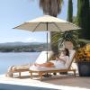 imageCROWN SHADES 9 Ft Patio Umbrella  Polyester Outdoor Umbrella with 30 Push Button Tilt Patented Edge Connection Windproof Design for Patio Pool Garden ampamp Table UV ResistentBeige