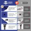 imageCROWN SHADES 9 Ft Patio Umbrella with AutoTilt ampamp Olefin Fabric  Patented 45 Edge Connection Windproof Outdoor Umbrella for Table Pool Beach Silky Crank SystemBlue