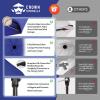 imageCROWN SHADES 9 Ft Patio Umbrella with AutoTilt ampamp Olefin Fabric  Patented 90 Edge Connection Windproof Outdoor Umbrella for Table Pool Beach Silky Crank SystemBlue