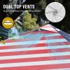 imageCROWN SHADES 10x10 Pop Up Canopy  Beach Tent with One Push Setup  Easy Outdoor Sun Shade for Events Parties Camping  Gazebo with STONGo Cover Bag Silver Coated Top Cyan Blue StripesAmerican Flag