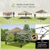 imageCROWN SHADES 10x10 Pop Up Canopy Tent  Patented Center Lock One Push Instant Outdoor Canopy Beach Tent with STONGo Bag 8 Stakes ampamp 4 Sand BagsGrid Grey10x10 Infinite Adjustment