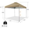 imageCROWN SHADES 10x10 Pop Up Canopy Tent  Patented Center Lock One Push Instant Outdoor Canopy Beach Tent with STONGo Bag 8 Stakes ampamp 4 Sand BagsGrid Grey10x10 Infinite Adjustment