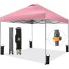 imageCROWN SHADES 10x10 Pop Up Canopy Tent  Patented Center Lock One Push Instant Outdoor Canopy Beach Tent with STONGo Bag 8 Stakes ampamp 4 Sand BagsGrid Grey10x10 Infinite Adjustment