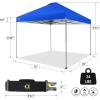 imageCROWN SHADES 10x10 Pop Up Canopy Tent  Patented Center Lock One Push Instant Outdoor Canopy Beach Tent with STONGo Bag 8 Stakes ampamp 4 Sand BagsGrid Grey10x10 Infinite Adjustment