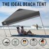 imageCROWN SHADES 10x10 Pop Up Canopy Tent  Patented Center Lock One Push Instant Outdoor Canopy Beach Tent with STONGo Bag 8 Stakes ampamp 4 Sand BagsGrid Grey10x10 Adjustable