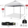 imageCROWN SHADES 10x10 Pop Up Canopy Tent  Patented Center Lock One Push Instant Outdoor Canopy Beach Tent with STONGo Bag 8 Stakes ampamp 4 Sand BagsGrid Grey10x10 Adjustable