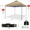 imageCROWN SHADES 10x10 Pop Up Canopy Tent  Patented Center Lock One Push Instant Outdoor Canopy Beach Tent with STONGo Bag 8 Stakes ampamp 4 Sand BagsGrid Grey10x10 Adjustable