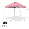 imageCROWN SHADES 10x10 Pop Up Canopy Tent  Patented Center Lock One Push Instant Outdoor Canopy Beach Tent with STONGo Bag 8 Stakes ampamp 4 Sand BagsGrid Grey10x10 Infinite Adjustment