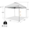 imageCROWN SHADES 10x10 Pop Up Canopy Tent  Patented Center Lock One Push Instant Outdoor Canopy Beach Tent with STONGo Bag 8 Stakes ampamp 4 Sand BagsGrid Grey10x10 Infinite Adjustment