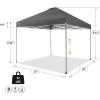 imageCROWN SHADES 10x10 Pop Up Canopy Tent  Patented Center Lock One Push Instant Outdoor Canopy Beach Tent with STONGo Bag 8 Stakes ampamp 4 Sand BagsGrid Grey10x10 Infinite Adjustment