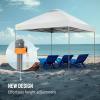 imageCROWN SHADES 10x10 Pop Up Canopy Tent  Patented Center Lock One Push Instant Outdoor Canopy Beach Tent with STONGo Bag 8 Stakes ampamp 4 Sand BagsGrid Grey10x10 Infinite Adjustment
