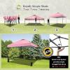 imageCROWN SHADES 10x10 Pop Up Canopy Tent  Patented Center Lock One Push Instant Outdoor Canopy Beach Tent with STONGo Bag 8 Stakes ampamp 4 Sand BagsGrid Grey10x10 Adjustable