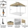imageCROWN SHADES 10x10 Pop Up Canopy Tent  Patented Center Lock One Push Instant Outdoor Canopy Beach Tent with STONGo Bag 8 Stakes ampamp 4 Sand BagsGrid Grey10x10 Infinite Adjustment