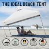 imageCROWN SHADES 10x10 Pop Up Canopy Tent  Patented Center Lock One Push Instant Outdoor Canopy Beach Tent with STONGo Bag 8 Stakes ampamp 4 Sand BagsGrid Grey10x10 Adjustable