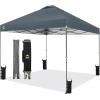 imageCROWN SHADES 10x10 Pop Up Canopy Tent  Patented Center Lock One Push Instant Outdoor Canopy Beach Tent with STONGo Bag 8 Stakes ampamp 4 Sand BagsGrid Grey10x10 Infinite Adjustment
