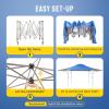 imageCROWN SHADES 10x10 Pop up Canopy Tent Patended Centerlock Instant Commercial Canopy with 150D Silver Coated Fabric Including 2 Extend Awnings 4 Ropes 8 Stakes 4 Weight Bags Navy BlueBlue