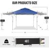 imageCROWN SHADES 10x10 Pop up Canopy Tent Patended Centerlock Instant Commercial Canopy with 150D Silver Coated Fabric Including 2 Extend Awnings 4 Ropes 8 Stakes 4 Weight Bags Navy BlueNavy Blue