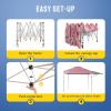 imageCROWN SHADES 10x10 Pop up Canopy Tent Patended Centerlock Instant Commercial Canopy with 150D Silver Coated Fabric Including 2 Extend Awnings 4 Ropes 8 Stakes 4 Weight Bags Navy BluePink