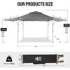 imageCROWN SHADES 10x10 Pop up Canopy Tent Patended Centerlock Instant Commercial Canopy with 150D Silver Coated Fabric Including 2 Extend Awnings 4 Ropes 8 Stakes 4 Weight Bags Navy BlueGray