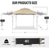 imageCROWN SHADES 10x10 Pop up Canopy Tent Patended Centerlock Instant Commercial Canopy with 150D Silver Coated Fabric Including 2 Extend Awnings 4 Ropes 8 Stakes 4 Weight Bags Navy BlueKhaki