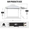 imageCROWN SHADES 10x10 Pop up Canopy Tent Patended Centerlock Instant Commercial Canopy with 150D Silver Coated Fabric Including 2 Extend Awnings 4 Ropes 8 Stakes 4 Weight Bags Navy BlueWhite