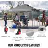 imageCROWN SHADES 10x10 Pop up Canopy Tent Patended Centerlock Instant Commercial Canopy with 150D Silver Coated Fabric Including 2 Extend Awnings 4 Ropes 8 Stakes 4 Weight Bags Navy BlueGray