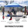 imageCROWN SHADES 10x10 Pop up Canopy Tent Patended Centerlock Instant Commercial Canopy with 150D Silver Coated Fabric Including 2 Extend Awnings 4 Ropes 8 Stakes 4 Weight Bags Navy BlueBlue