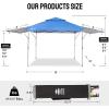 imageCROWN SHADES 10x10 Pop up Canopy Tent Patended Centerlock Instant Commercial Canopy with 150D Silver Coated Fabric Including 2 Extend Awnings 4 Ropes 8 Stakes 4 Weight Bags Navy BlueBlue