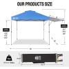 imageCROWN SHADES 10x10 Pop up Canopy Tent Patended Centerlock Instant Commercial Canopy with 150D Silver Coated Fabric Including 2 Extend Awnings 4 Ropes 8 Stakes 4 Weight Bags Navy BlueBlue