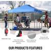 imageCROWN SHADES 10x10 Pop up Canopy Tent Patended Centerlock Instant Commercial Canopy with 150D Silver Coated Fabric Including 2 Extend Awnings 4 Ropes 8 Stakes 4 Weight Bags Navy BlueBlue