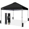 imageCROWN SHADES 10x10 Pop Up Canopy Tent  Patented Center Lock One Push Instant Outdoor Canopy Beach Tent with STONGo Bag 8 Stakes ampamp 4 Sand BagsGrid Grey10x10 Adjustable