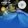 imageCROWN SHADES 10x10 Pop Up Canopy  Beach Tent with One Push Setup  Easy Outdoor Sun Shade for Events Parties Camping  Gazebo with STONGo Cover Bag Silver Coated Top Red StripsBlue
