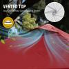 imageCROWN SHADES 10x10 Pop Up Canopy  Beach Tent with One Push Setup  Easy Outdoor Sun Shade for Events Parties Camping  Gazebo with STONGo Cover Bag Silver Coated Top Red StripsRed