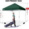 imageCROWN SHADES 10x10 Pop Up Canopy  Beach Tent with One Push Setup  Easy Outdoor Sun Shade for Events Parties Camping  Gazebo with STONGo Cover Bag Silver Coated Top Red StripsForest Green