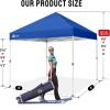 imageCROWN SHADES 10x10 Pop Up Canopy  Beach Tent with One Push Setup  Easy Outdoor Sun Shade for Events Parties Camping  Gazebo with STONGo Cover Bag Silver Coated Top Red StripsBlue