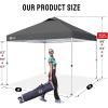 imageCROWN SHADES 10x10 Pop Up Canopy  Beach Tent with One Push Setup  Easy Outdoor Sun Shade Shelter for Events Parties  Gazebo with STONGo Cover Bag Silver Coated TopLight GrayGrid Grey