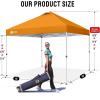 imageCROWN SHADES 10x10 Pop Up Canopy  Beach Tent with One Push Setup  Easy Outdoor Sun Shade Shelter for Events Parties  Gazebo with STONGo Cover Bag Silver Coated TopLight GrayOrange