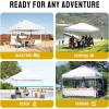 imageCROWN SHADES 10x10 Pop Up Canopy  Beach Tent with One Push Setup  Easy Outdoor Sun Shade Shelter for Events Parties  Gazebo with STONGo Cover Bag Silver Coated TopLight GrayGrid White
