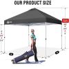 imageCROWN SHADES 10x10 Pop Up Canopy  Beach Tent with One Push Setup  Easy Outdoor Sun Shade Shelter for Events Parties  Gazebo with STONGo Cover Bag Silver Coated TopLight GrayLight Grey