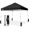 imageCROWN SHADES 10x10 Pop Up Canopy  Beach Tent with One Push Setup  Easy Outdoor Sun Shade Shelter for Events Parties  Gazebo with STONGo Cover Bag Silver Coated TopLight GrayBlack
